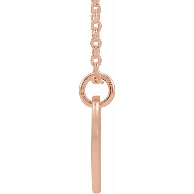 14K Rose Initial F 16-18&quot; Necklace