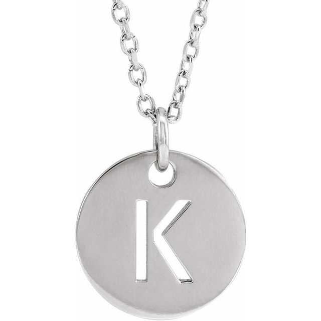14K Rose Initial K 16-18&quot; Necklace