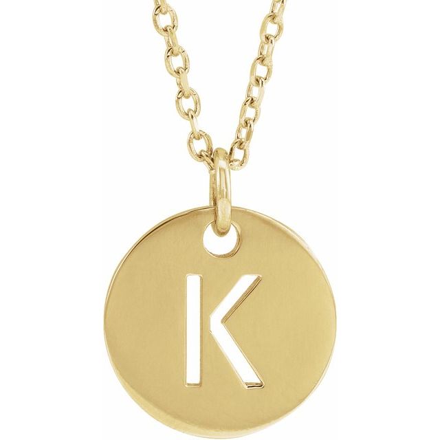 14K Rose Initial K 16-18&quot; Necklace