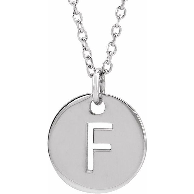 14K Rose Initial F 16-18&quot; Necklace