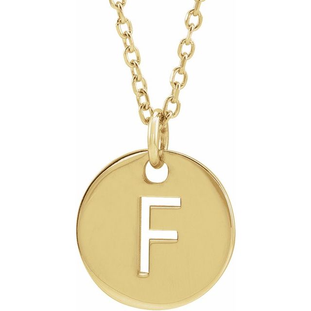 14K Rose Initial F 16-18&quot; Necklace