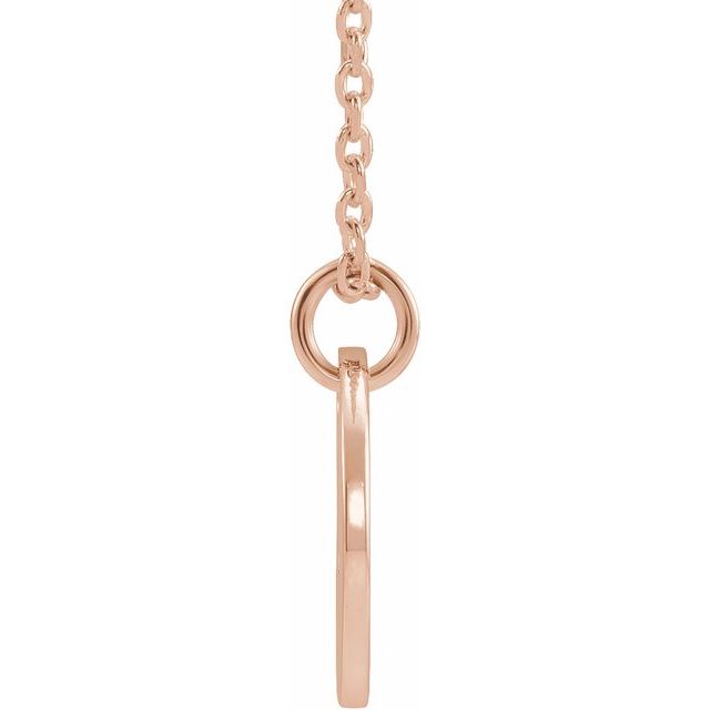 14K Rose Initial A 16-18&quot; Necklace