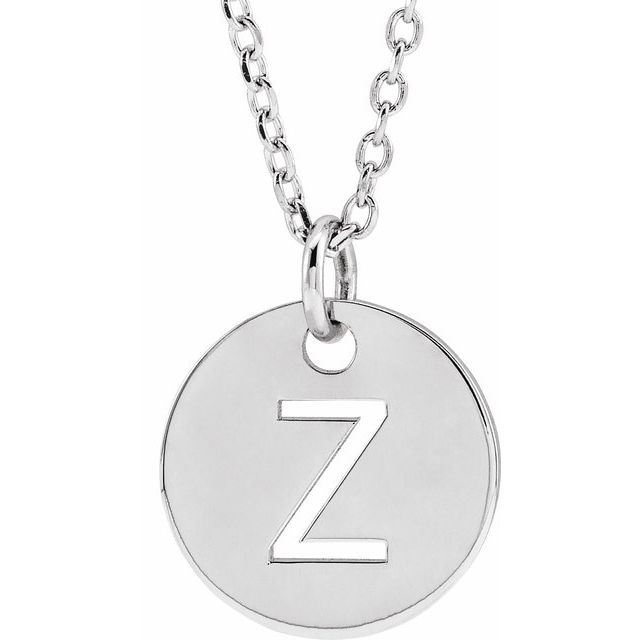 14K Rose Initial Z 16-18&quot; Necklace