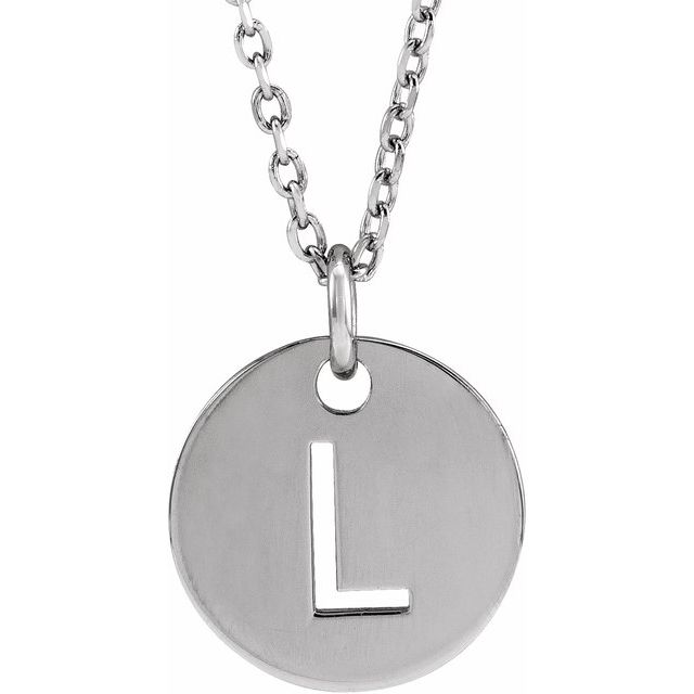 14K Rose Initial L 16-18&quot; Necklace