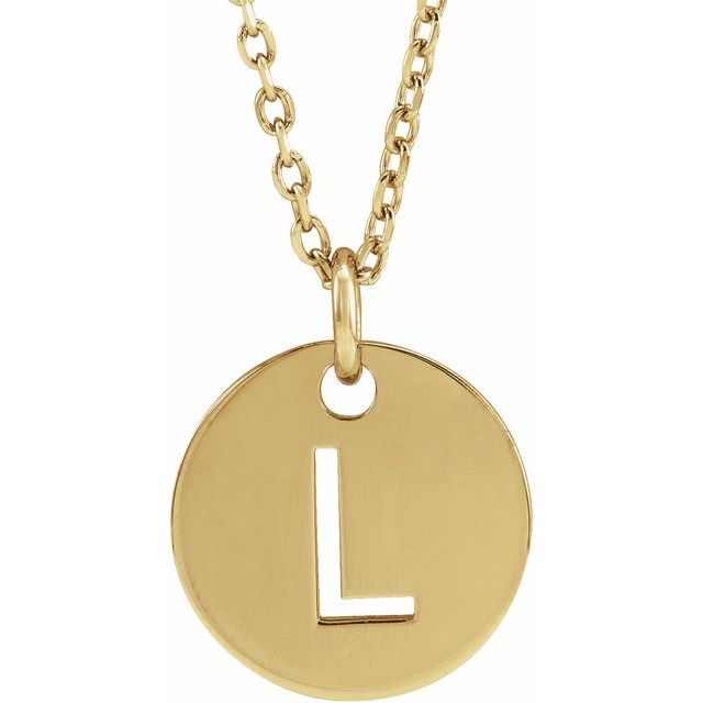 14K Rose Initial L 16-18&quot; Necklace