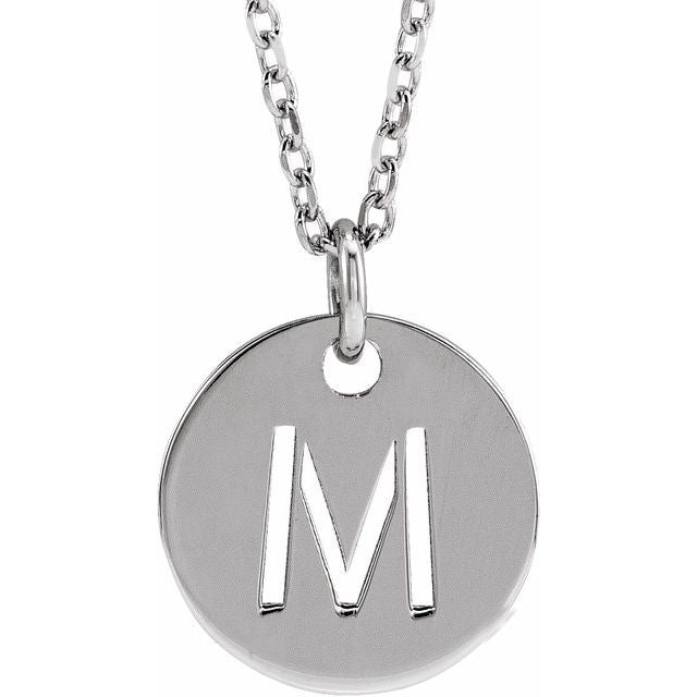 14K Rose Initial M 16-18&quot; Necklace