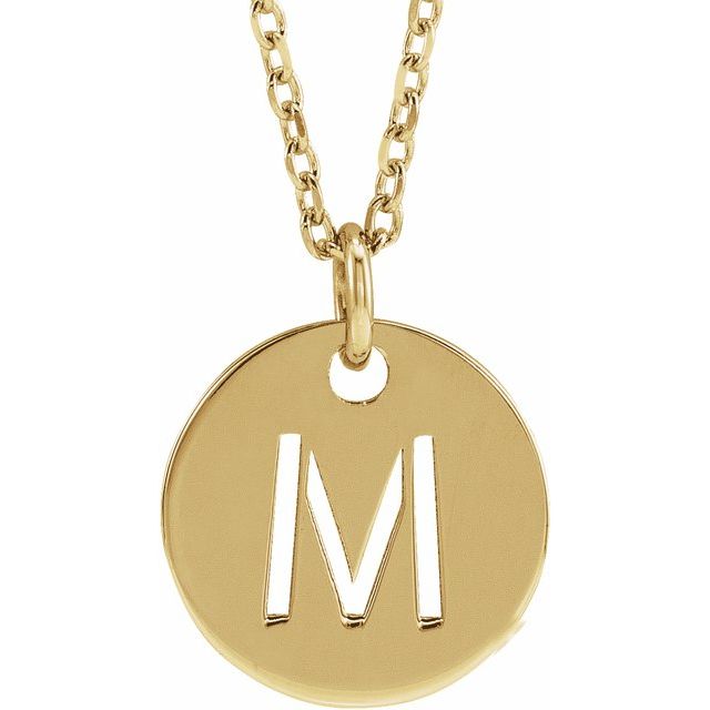 14K Rose Initial M 16-18&quot; Necklace