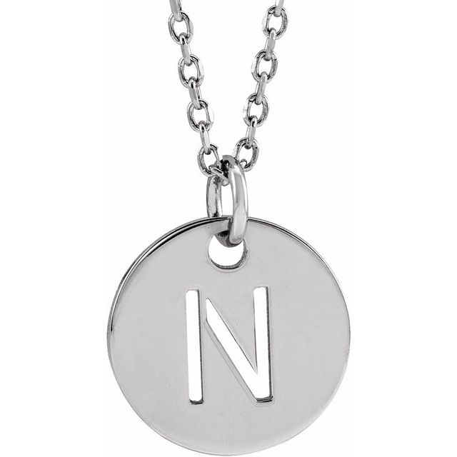 14K Rose Initial N 16-18&quot; Necklace