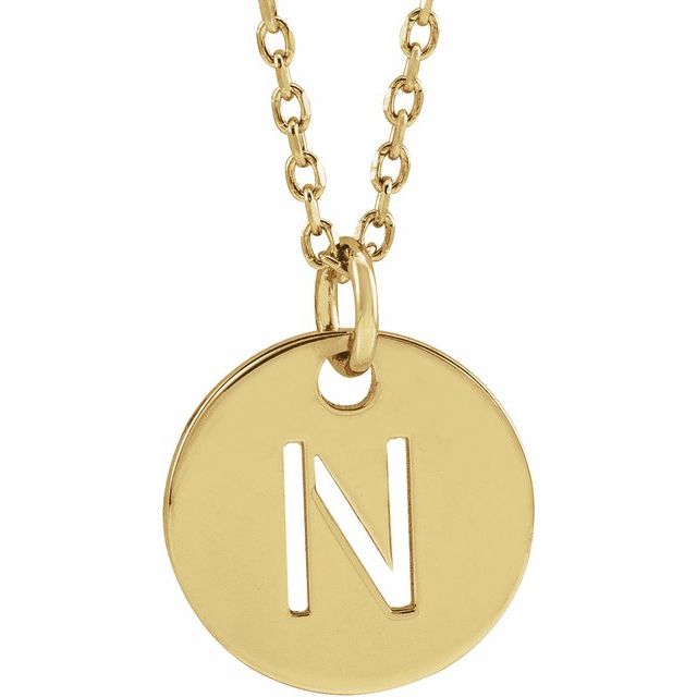 14K Rose Initial N 16-18&quot; Necklace
