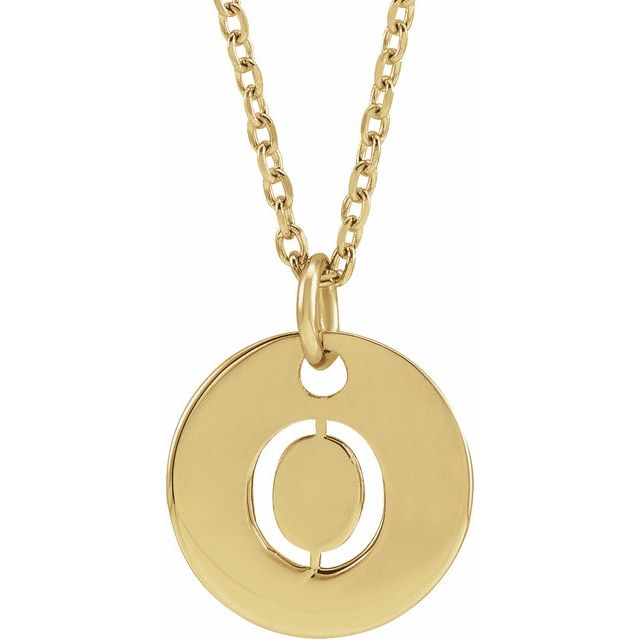 14K Rose Initial O 16-18&quot; Necklace
