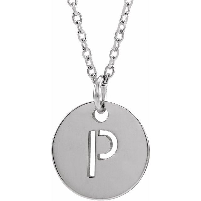 14K Rose Initial P 16-18&quot; Necklace