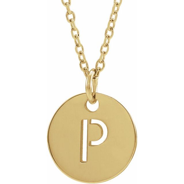 14K Rose Initial P 16-18&quot; Necklace