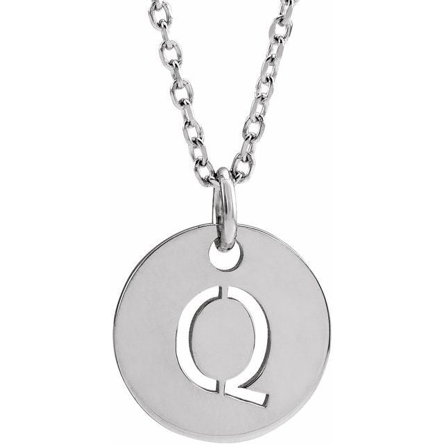 14K Rose Initial Q 16-18&quot; Necklace