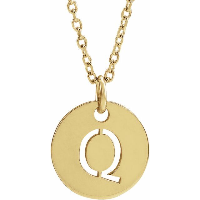 14K Rose Initial Q 16-18&quot; Necklace