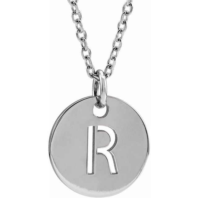 14K Rose Initial R 16-18&quot; Necklace