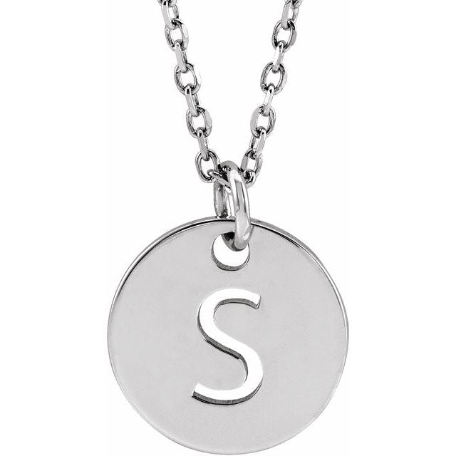 14K Rose Initial S 16-18&quot; Necklace