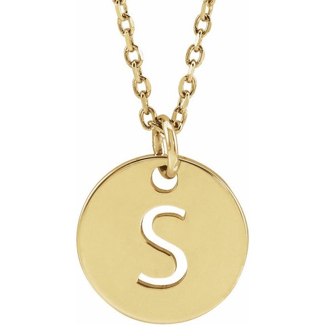 14K Rose Initial S 16-18&quot; Necklace
