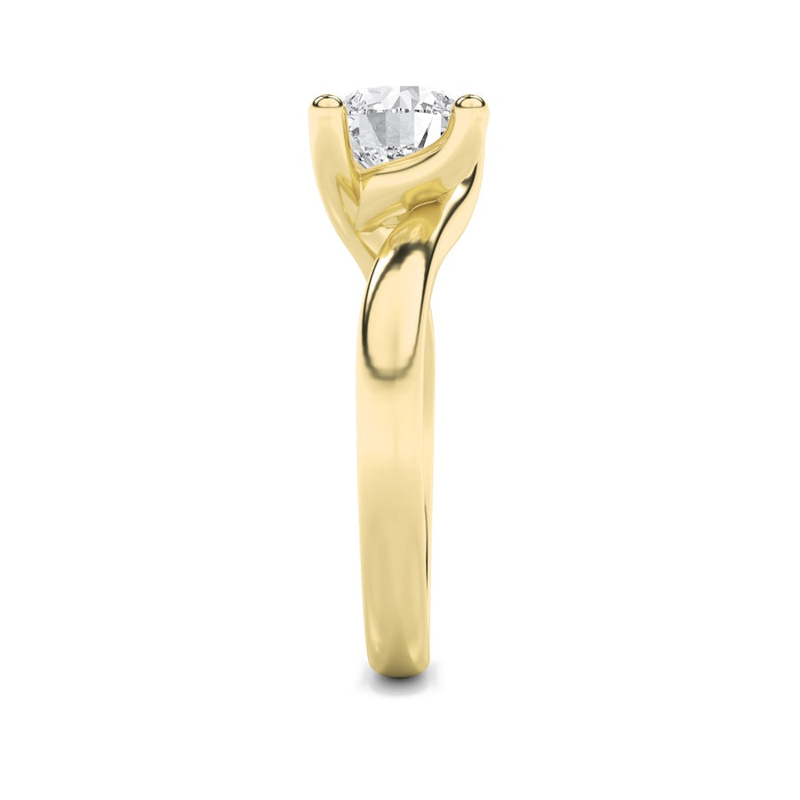 2Cttw Round Shaped Lab Grown Diamond (F/VS) Bypass Shank Engagement Ring in 14K Gold
