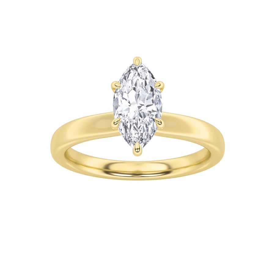 2Cttw Princess Shaped Lab Grown Diamond (F/VS) Hidden Halo Plain Shank Engagement Ring in 14K Gold