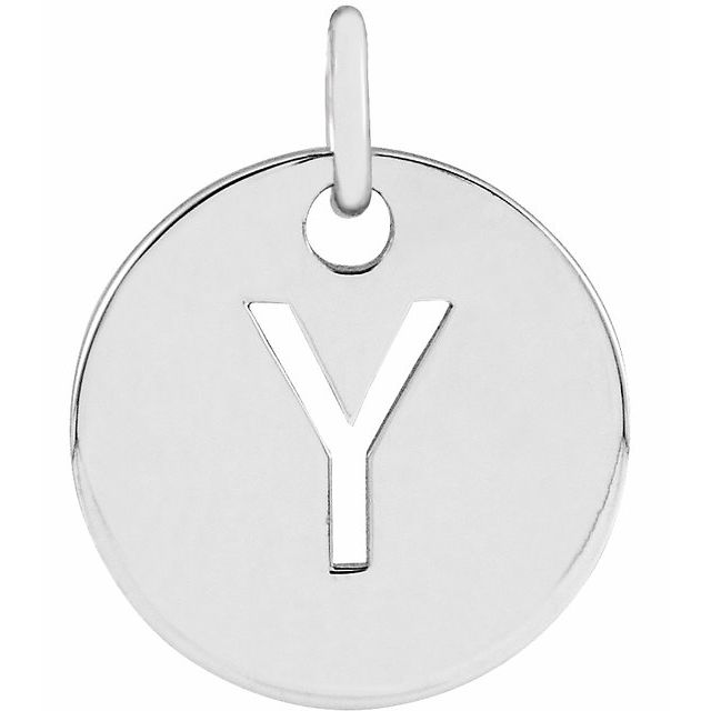 14K Rose Initial Y Pendant