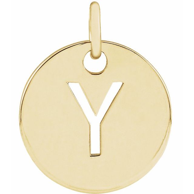 14K Rose Initial Y Pendant