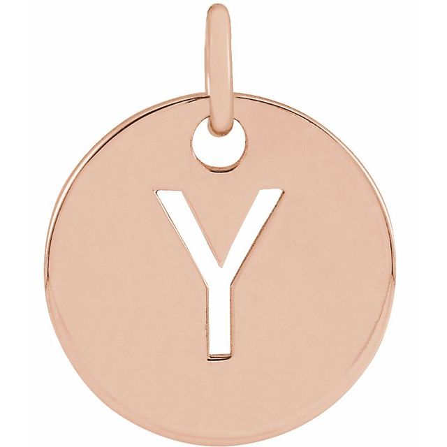 14K Rose Initial Y Pendant