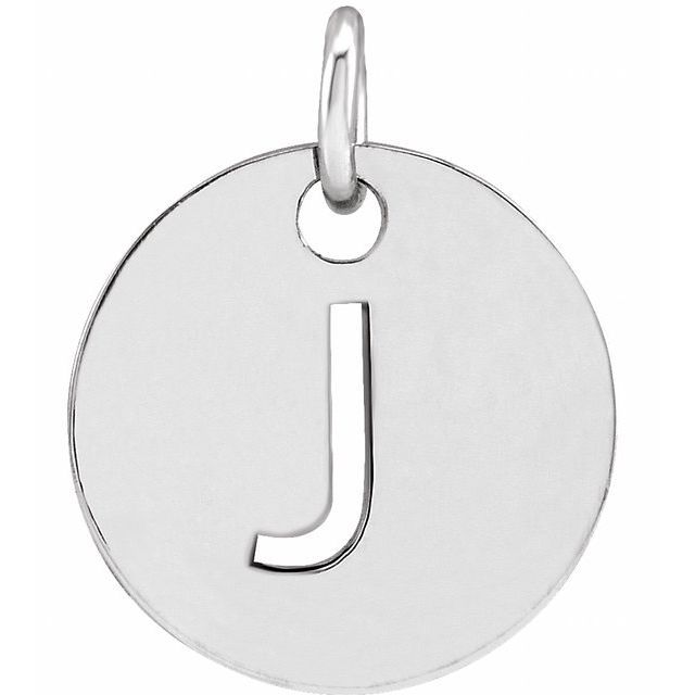 14K Rose Initial J Pendant