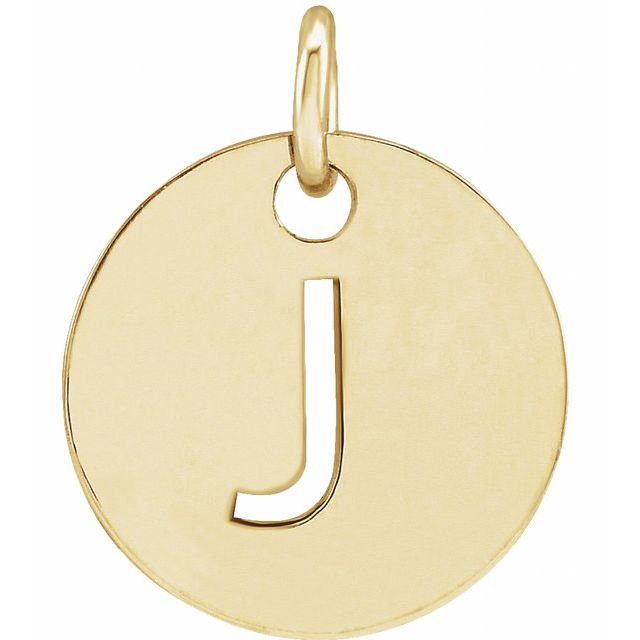 14K Rose Initial J Pendant
