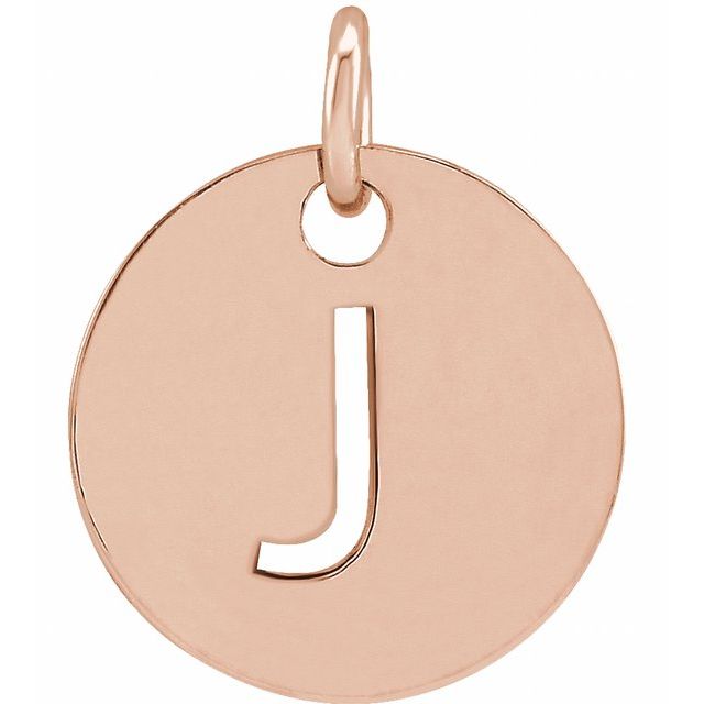14K Rose Initial J Pendant