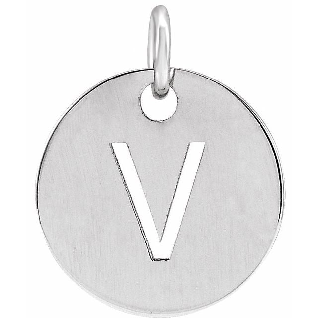 14K Rose Initial V Pendant