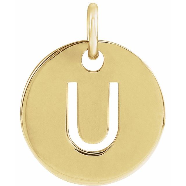 14K Rose Initial U Pendant