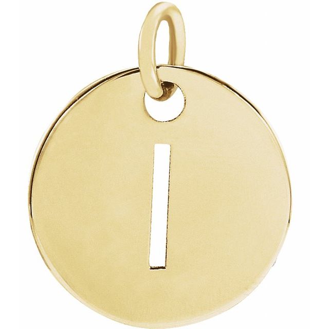 14K Rose Initial I Pendant