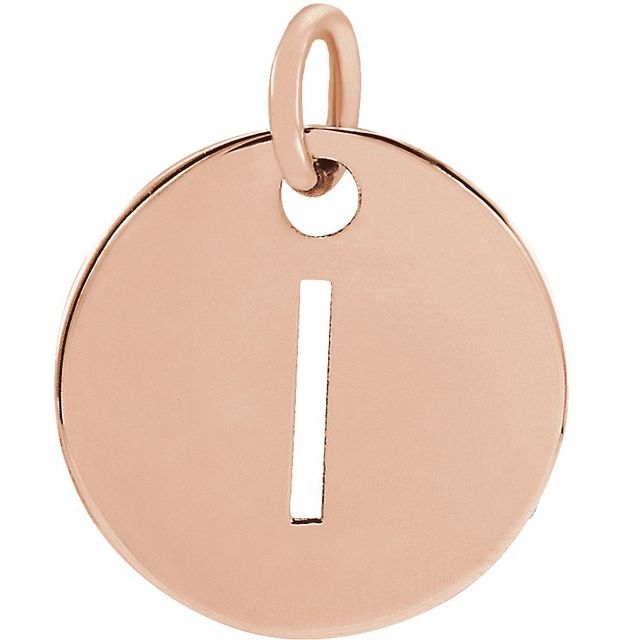 14K Rose Initial I Pendant
