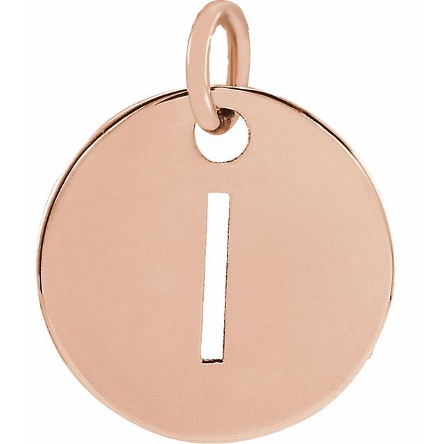 14K Rose Initial I Pendant