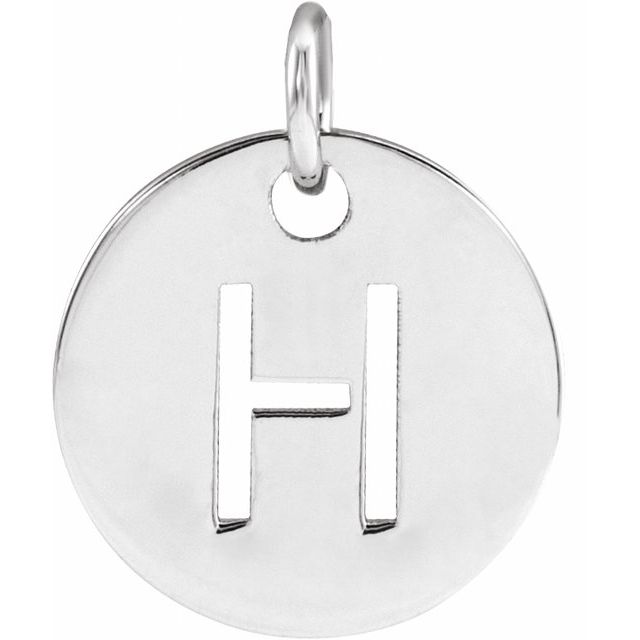 14K Rose Initial H Pendant
