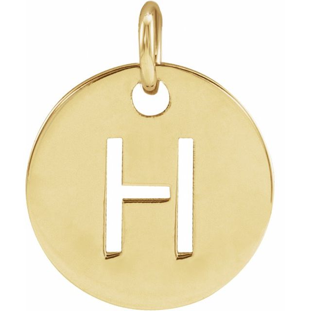 14K Rose Initial H Pendant