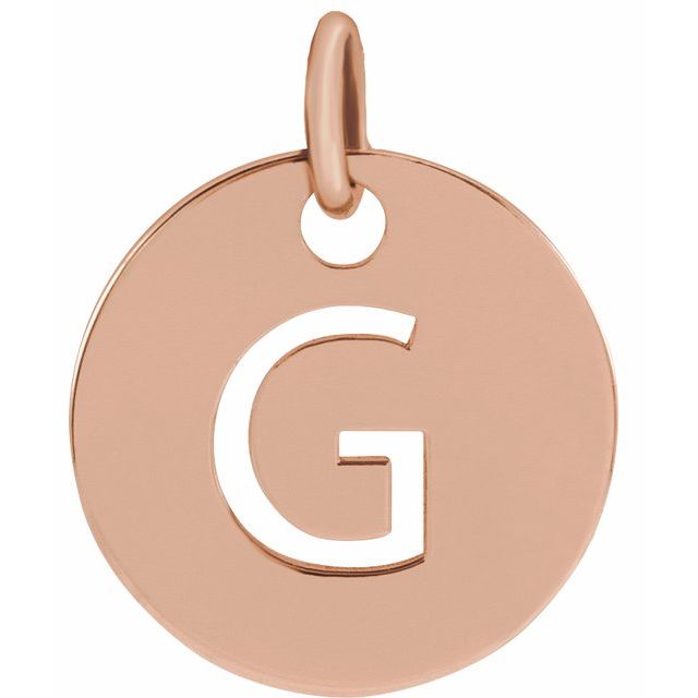 14K Rose Initial G Pendant