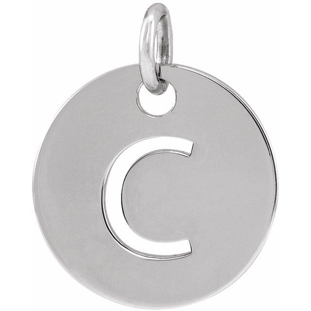 14K Rose Initial C Pendant