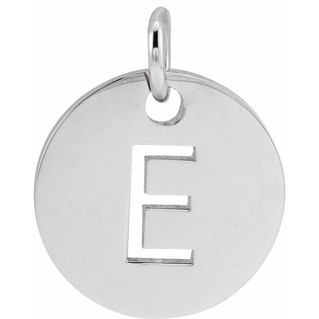 14K Rose Initial E Pendant