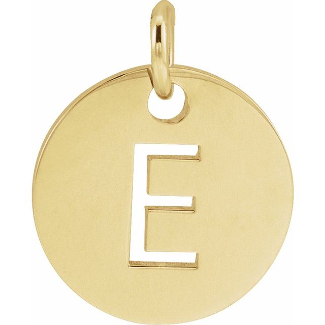 14K Rose Initial E Pendant