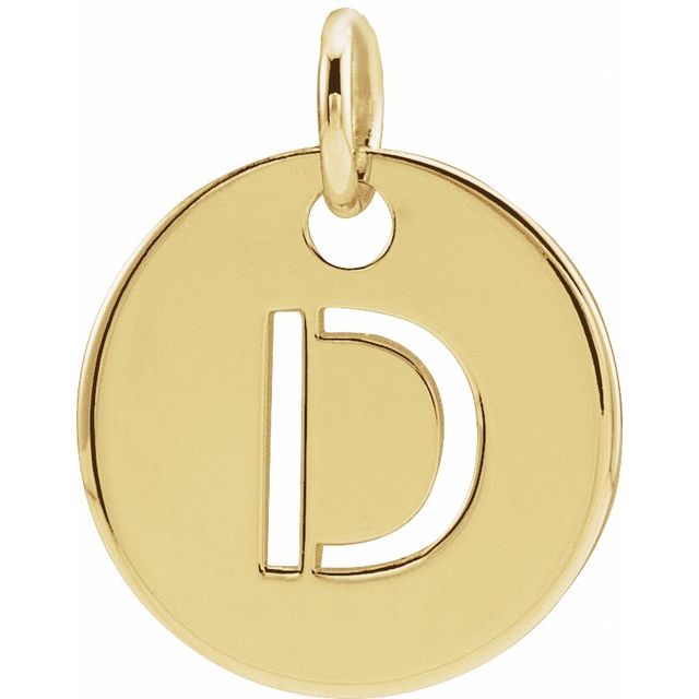 14K Rose Initial D Pendant