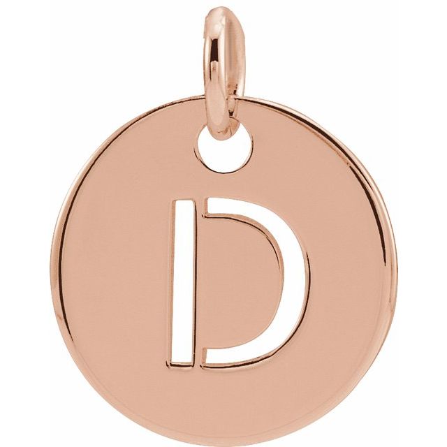 14K Rose Initial D Pendant