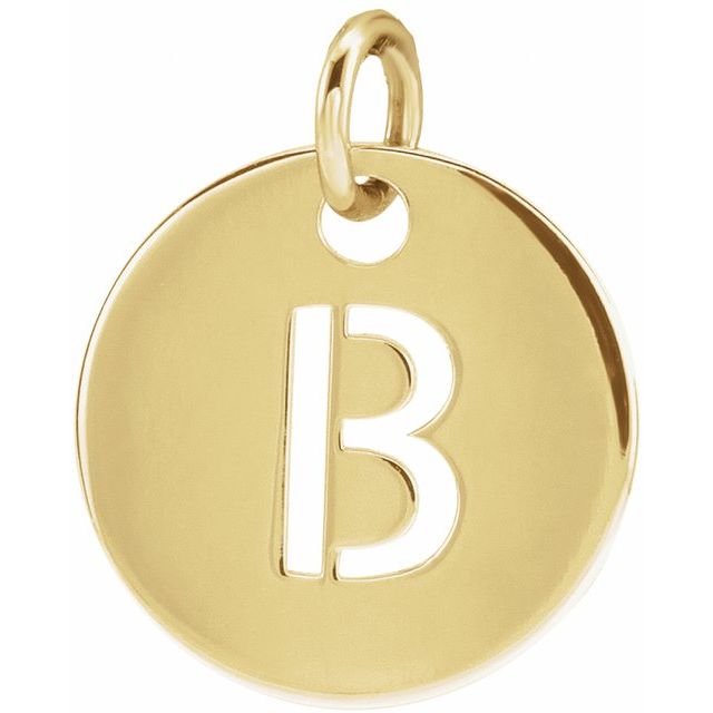 14K Rose Initial B Pendant