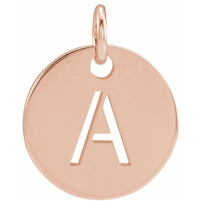 14K Rose Initial A Pendant