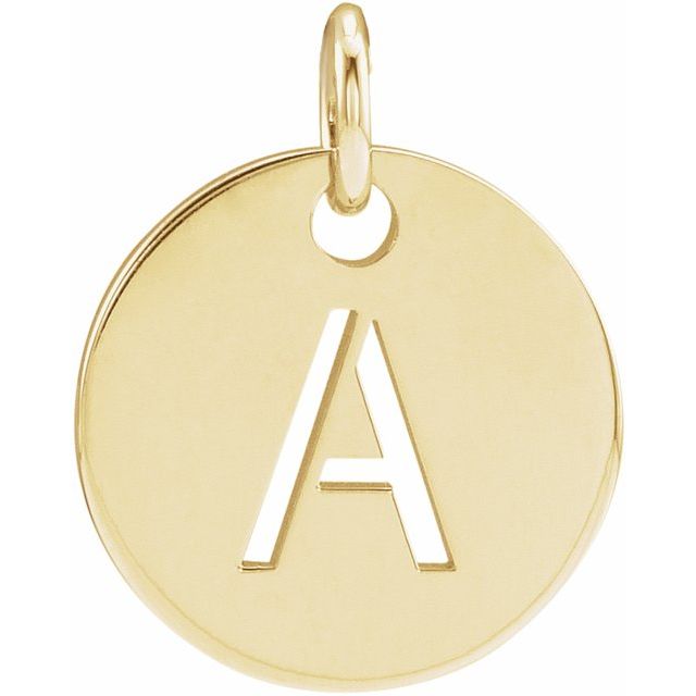 14K Rose Initial A Pendant