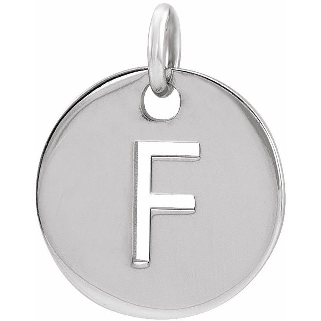 14K Rose Initial F Pendant