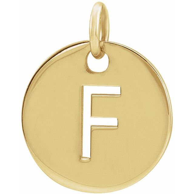 14K Rose Initial F Pendant
