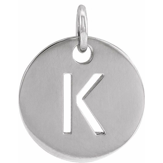 14K Rose Initial K Pendant