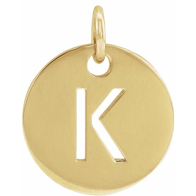 14K Rose Initial K Pendant
