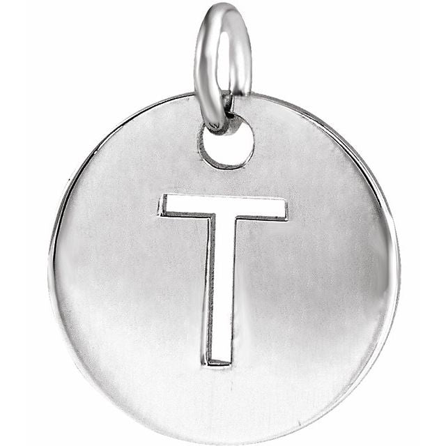14K Rose Initial T Pendant